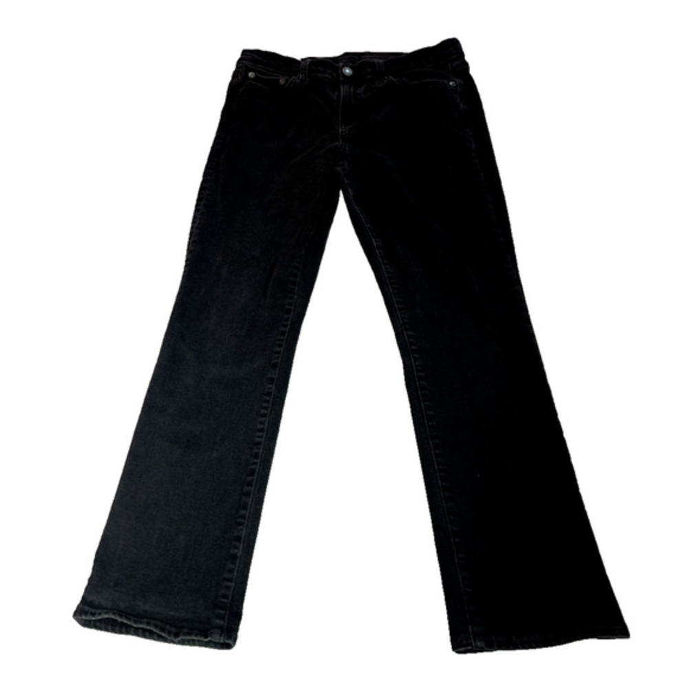 Gap Jeans Womens 10 P Faded Black Denim Classic Straight Mid Rise Stretch